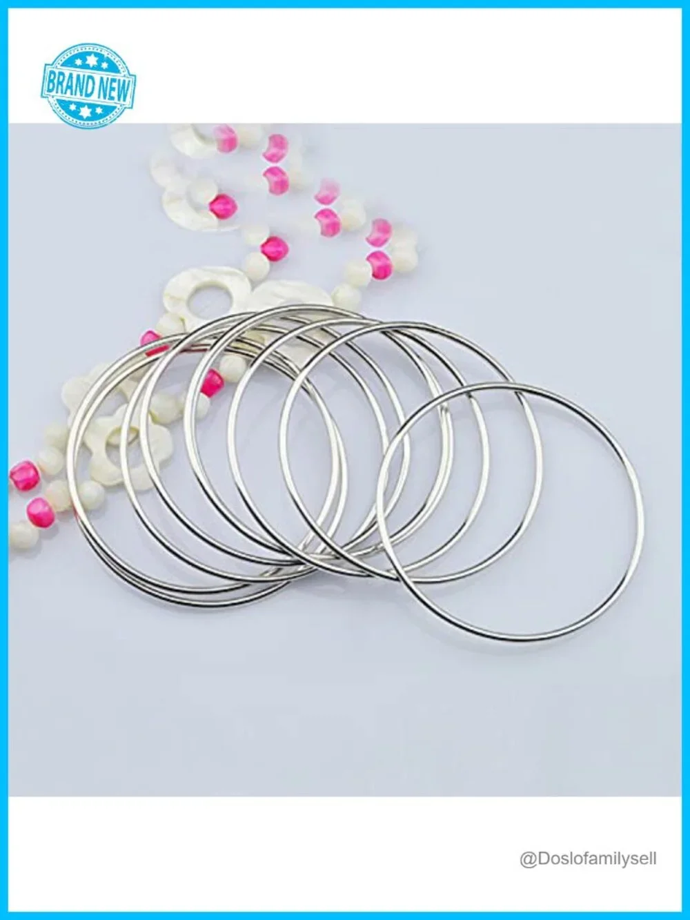 Minimalist Original 925 Sterling Silver Bangles Stackable Set Bracelet 2MM Thick